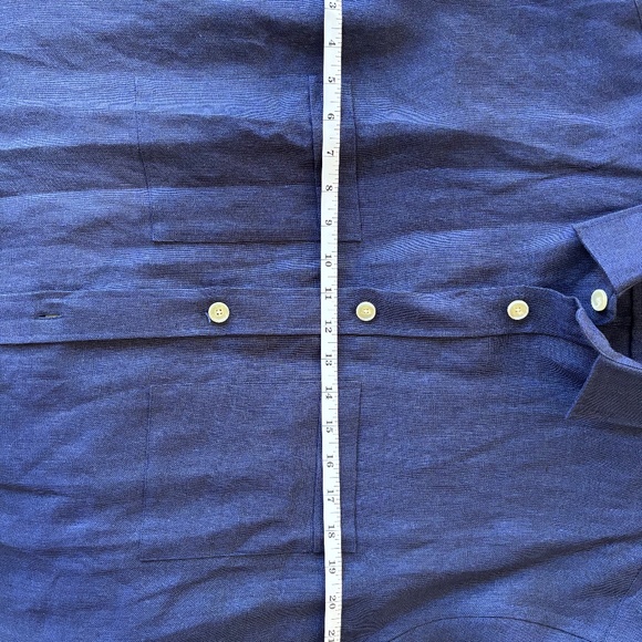 Original Fibres Linen Utility Shirt Navy M NWOT - Picture 5 of 8